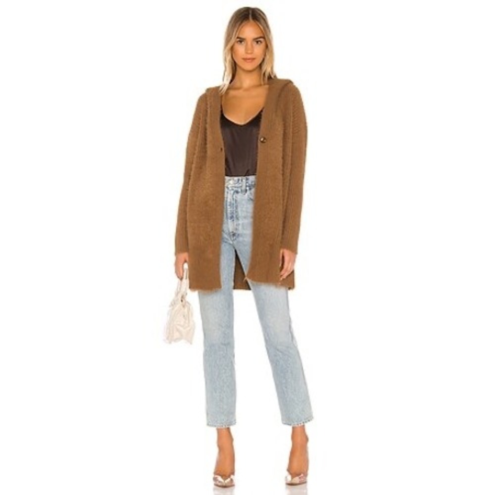 Lovers and Friends Cassus Cardigan camel Eyelash hooded soft casual office